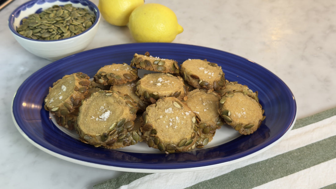 LEMONY PUMPKIN SEED SHORTBREAD COOKIES