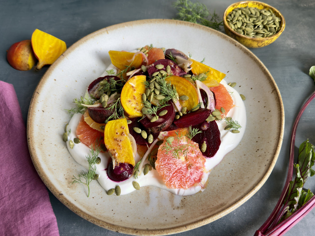 ROASTED BEET & CITRUS SALAD WITH LABNE