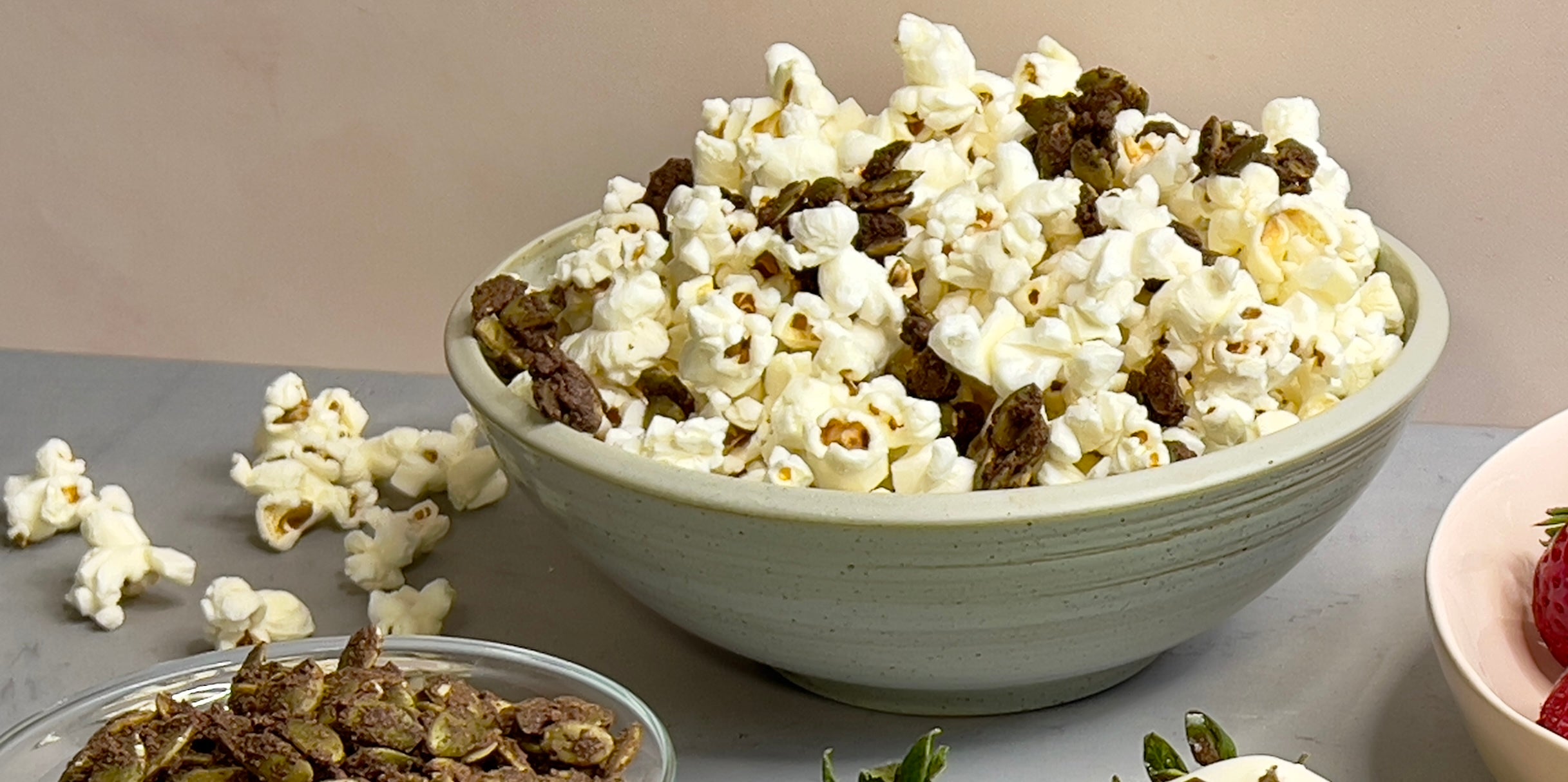 Large image for FRESH-POPPED POPCORN WITH SPROUTED PUMPKIN SEEDS